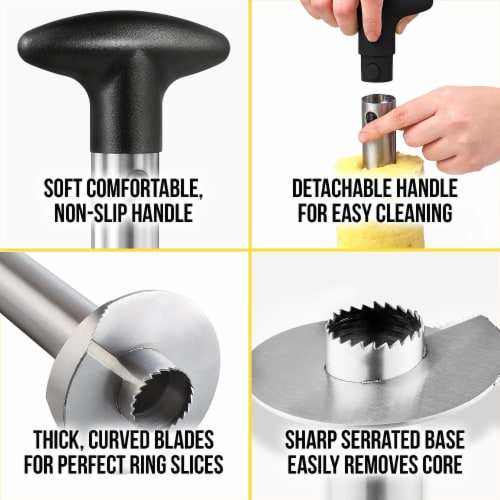 Zulay Kitchen Stainless Steel Pineapple Corer - Black Perspective: right