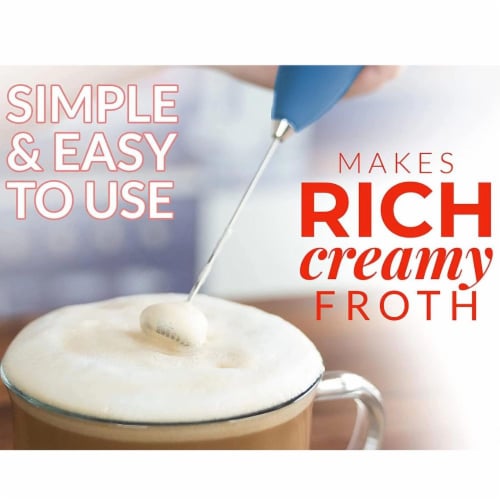 Zulay Kitchen MILK BOSS Milk Frother With Stand - Blue Metallic Perspective: right