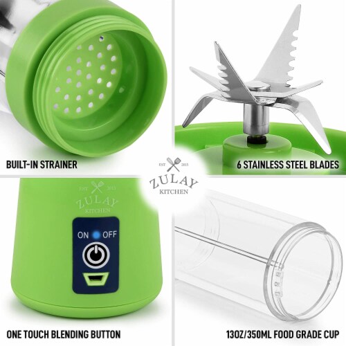 Zulay Kitchen Portable Blender - USB Rechargeable Portable For Travel - Green Perspective: right