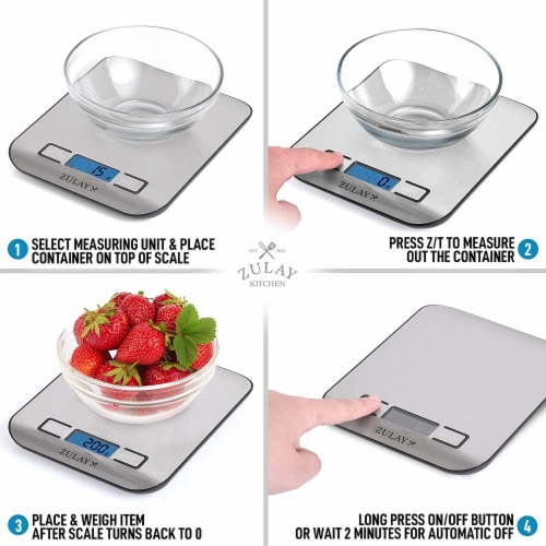 Zulay Kitchen Precision Digital Food Scale Weight Grams and Oz, LB, KG, ML,  1 - Kroger