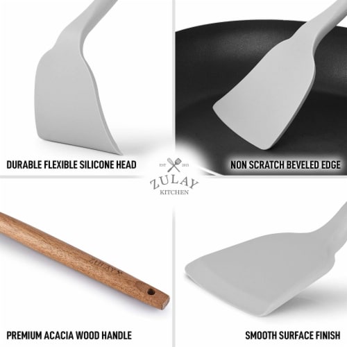 Zulay Kitchen Premium Silicone Spatula (12.5 inch) - Flexible & Heat Resistant Rubber Spatula Perspective: right