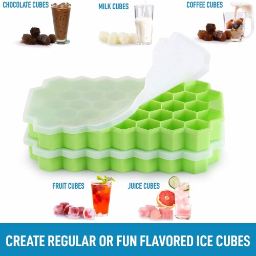 Zulay Kitchen Honeycomb Shaped Silicone Ice Cube Tray Set- 2 Pack Perspective: right