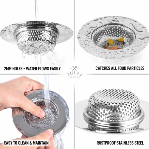 Zulay Kitchen Sink Drain Strainer (2 Pack) - Wide Rim 4.5” Diameter Perspective: right