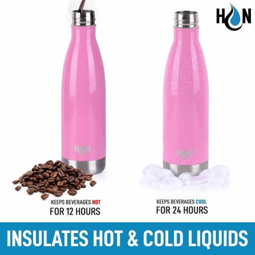 Zulay Kitchen Hydration Nation Stainless Steel Water Bottle - Bubble Gum Perspective: right