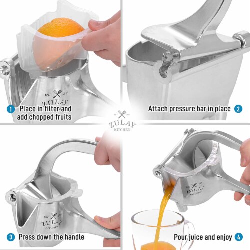 Zulay Kitchen Heavy Duty Pomegranate Manual Juicer Silver 1 Gerbes Super Markets