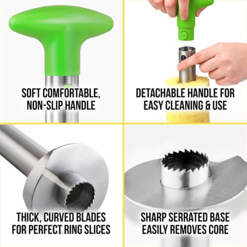 Zulay Kitchen Stainless Steel Pineapple Corer - Light Green Perspective: right