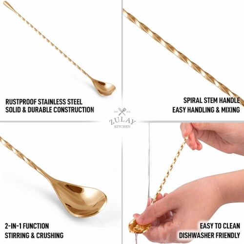 Zulay Kitchen Cocktail Spoon - Gold Perspective: right