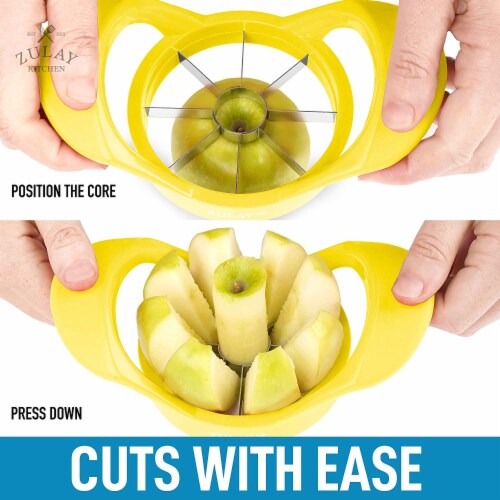 Zulay Kitchen Apple Corer and Slicer With 8 Sharp Blades - Yellow Perspective: right