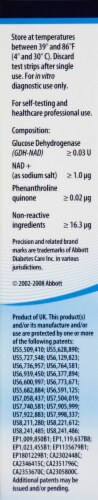 Precision Xtra Blood Glucose Test Strips Perspective: right