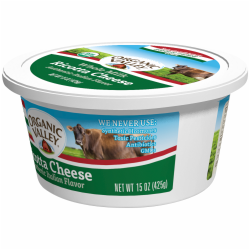 Organic Valley Authentic Italian Flavor Ricotta Cheese Perspective: right