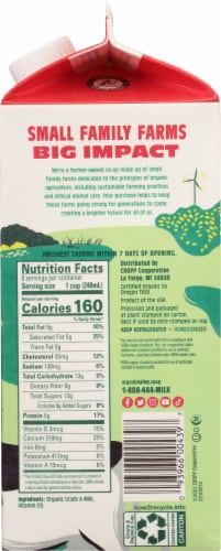 Organic Valley Ultra Pasteurized Whole Milk Perspective: right