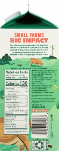 Organic Valley® Grassmilk® Grassfed 2% Reduced Fat Milk Half Gallon Perspective: right