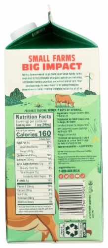 Organic Valley® Grassmilk® Grassfed Whole Milk Half Gallon Perspective: right