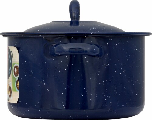Imusa® Enamel Stock Pot with Lid - Blue Perspective: right
