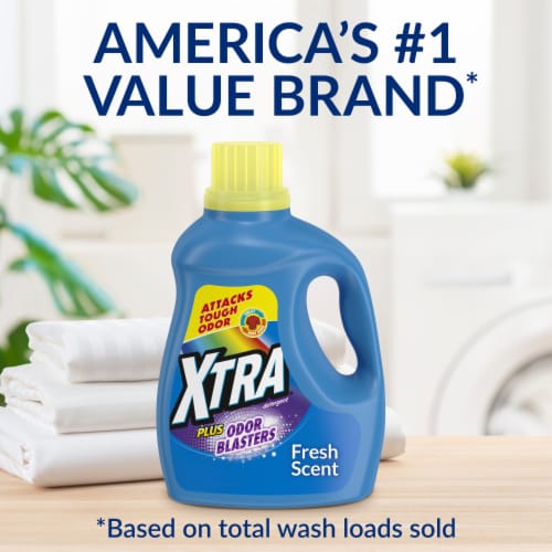 XTRA Plus Odor Blasters Fresh Scent Liquid Laundry Detergent Perspective: right