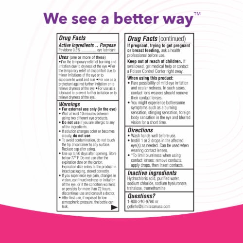 iVIZIA Lubricant Dry Eye Drops Perspective: right