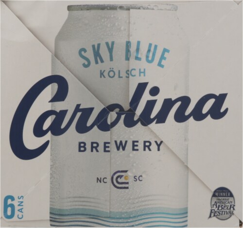 Carolina Brewery Sky Blue Kolsch Golden Ale Craft Beer Perspective: right