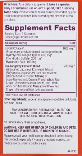 Reserveage Nutrition Collagen Booster Capsules Perspective: right