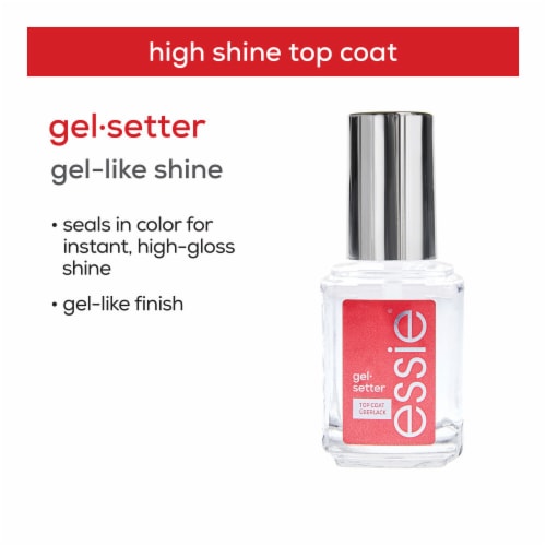 Essie Nail Care Vegan Clear Top Coat Gel Setter Perspective: right