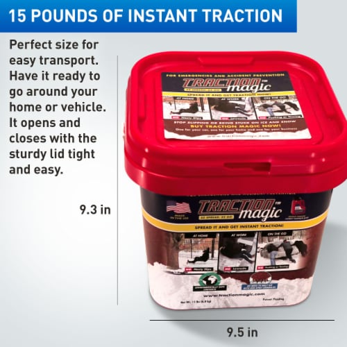 Traction Magic Quick Application All Natural Ice and Snow Melter, 15 Lb Bucket Perspective: right