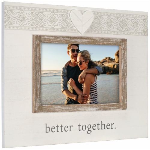 Malden Better Together Rustic Border Picture Frame - White/Brown Perspective: right