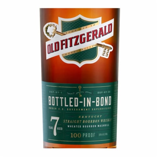 Old Fitzgerald Aged 7 Years Bottled-In-Bond Kentucky Straight Bourbon Whiskey Perspective: right