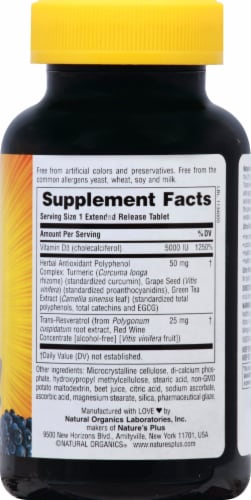 Natures Plus Ultra Vitamin D3 with Trans-Resveratrol Perspective: right