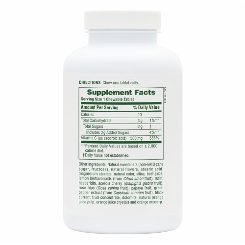 Nature's Plus Orange Juice Chewable Tablets 500mg Perspective: right