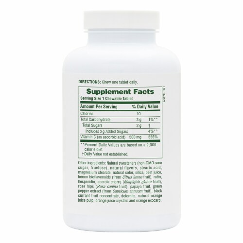 Nature's Plus® Orange Juice Chewable Tablets 500mg Perspective: right