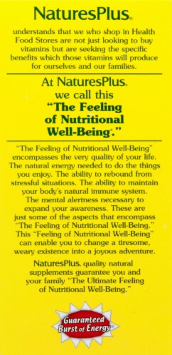 Natures Plus Source of Life Supplement Vegetarian Tablets 90 Count Perspective: right