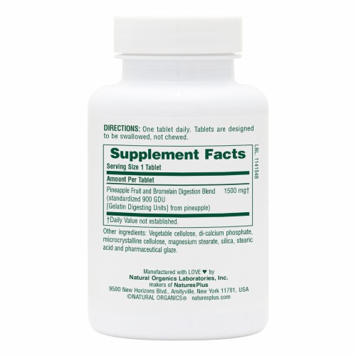 Natures Plus® Ultra Bromelain Tablets 1500mg Perspective: right