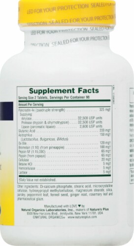 Natures Plus Ultra-Zyme® Maximum Strength Digestive Aid Tablets Perspective: right