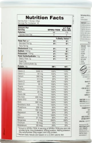 Natures Plus Spiru-Tein Strawberry Shake Perspective: right