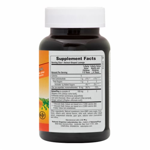 Nature's Plus Animal Parade Tangerine Kid Zinc Lozenges Perspective: right