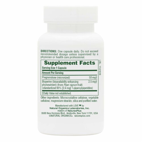 Nature's Plus Ultra Pregnenolone with Energy Supplement Perspective: right