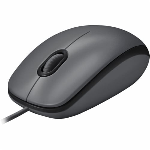 Logitech Corded Optical Mouse USB - Black Perspective: right