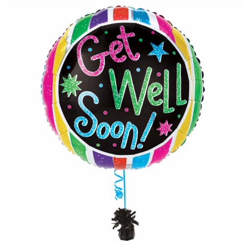 GET WELL! Helium Filled Balloon Perspective: right