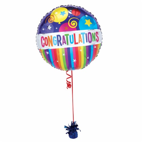 Congratulations! Helium Filled Balloon Perspective: right