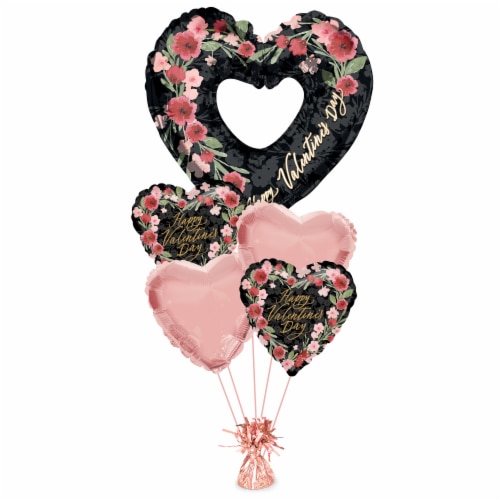 Romantic Valentine's Balloons Helium Bouquet