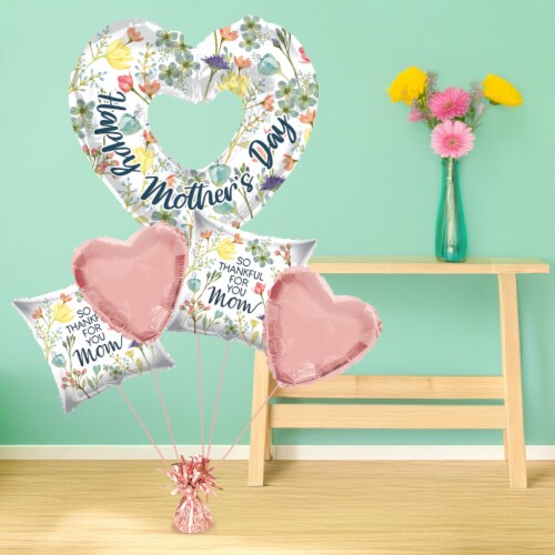 Mother's Day Floral Country Helium Filled Balloon Bouquet Perspective: right