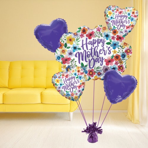 Mother's Day Floral Helium Filled Balloon Bouquet Perspective: right