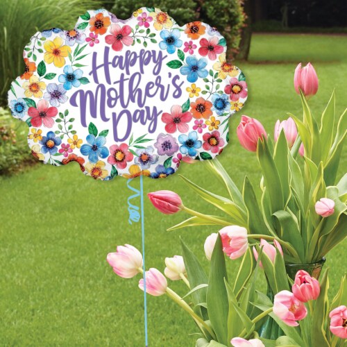 Classic Flowers Mother's Day Oversized Helium Filled Balloon Perspective: right
