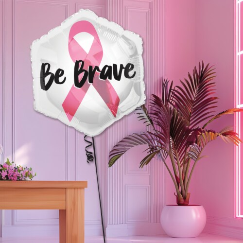 Be Brave Breast Cancer Awareness  Helium Filled Balloon Perspective: right