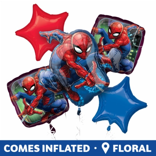 Spiderman Helium Filled Balloon Bouquet Perspective: right