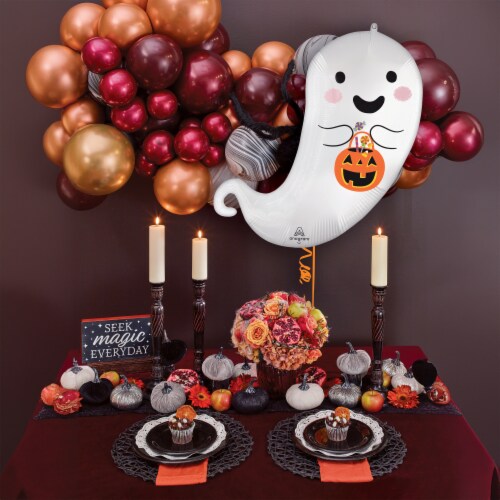 Trick or Treat Ghost Oversized Shape Helium Filled Balloon Perspective: right