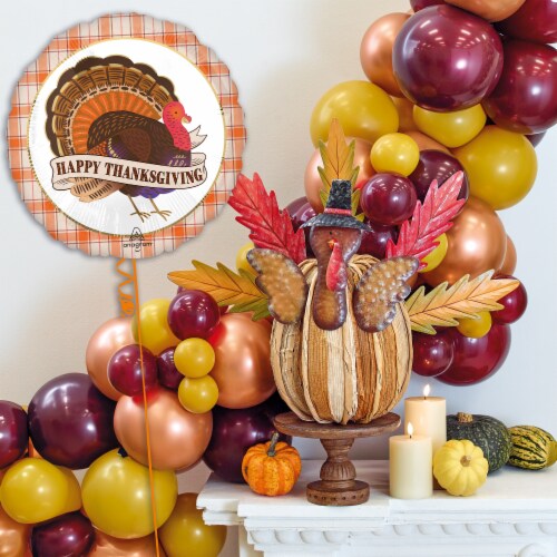 Happy Thanksgiving Helium Filled Balloon Perspective: right