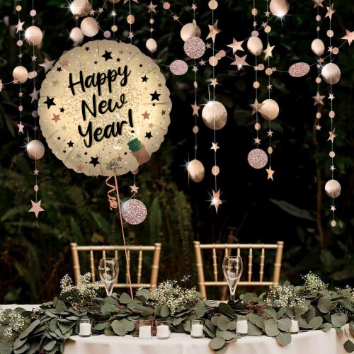 Happy New Year Helium Filled Balloon Perspective: right