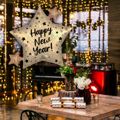 Happy New Year Oversized Shape Helium Filled Balloon Perspective: right
