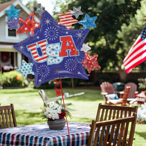 USA Stars Oversized Helium Filled Balloon Perspective: right