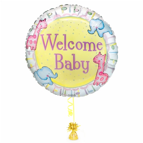 WELCOME BABY Helium Filled Balloon Perspective: right